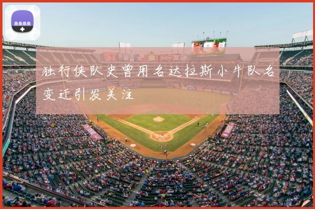 独行侠队史曾用名达拉斯小牛队名变迁引发关注